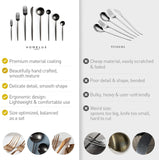 4 Sets of 5 Pieces Matte Black 18/10 Stainless Steel Flatware, Stainless Steel Kitchen Utensils