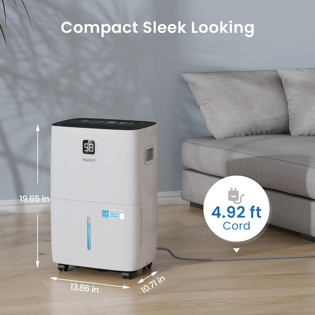 5000 Sq. Ft. Energy Star Certified Dehumidifier, Max 80 Pints Dehumidifier for Basement with Drain Hose