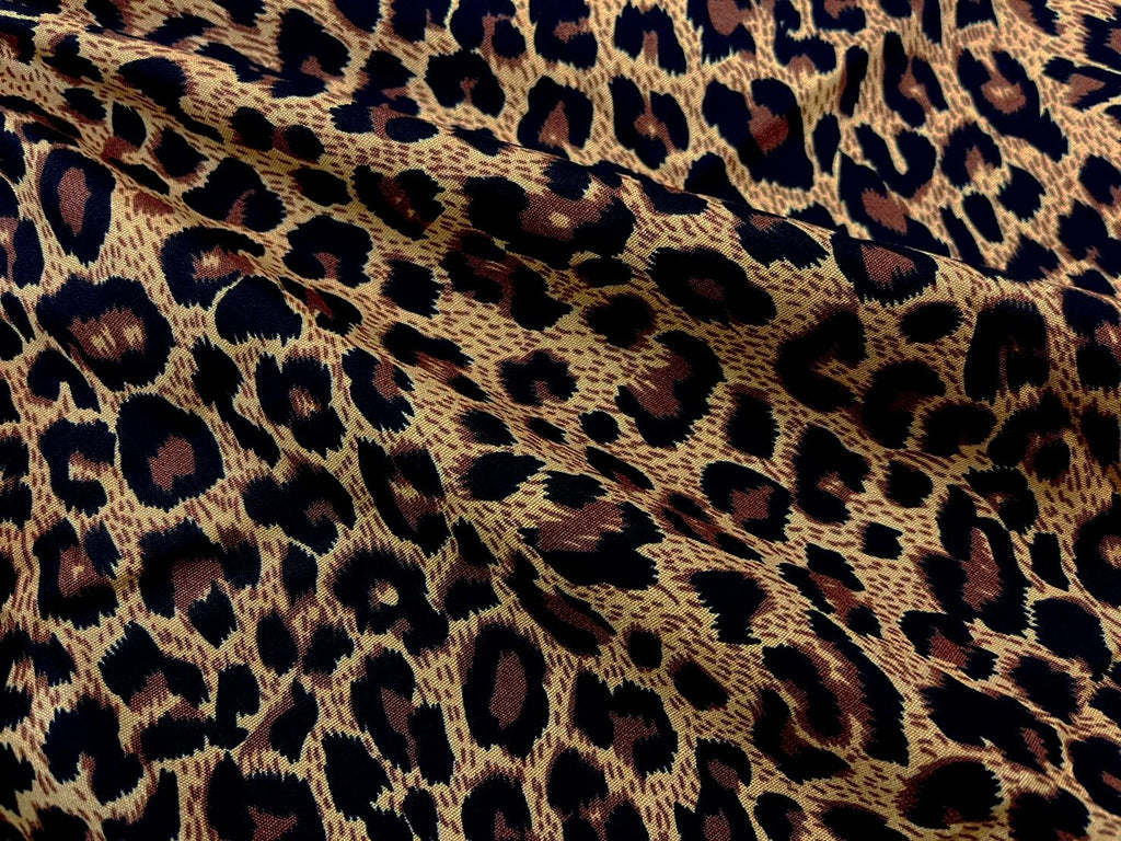44 Inch Brown Color Leopard Pattern Animal Cheetah Tiger Print 100% Cotton Fabric for Patchwork Needlework DIY