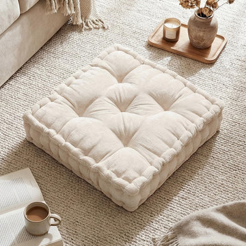 Floor Pillow Meditation Cushion, 20x20 Ivory