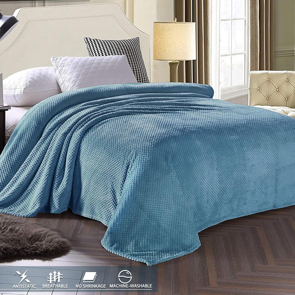 Fleece Throw Blanket Extra Large, Super Soft and Warm Blankets, Cozy, Fuzzy and Lightweight (Slate Blue, 50x70 Inches)
