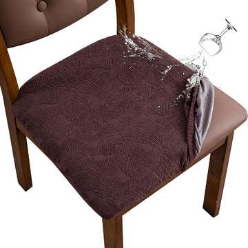 Waterproof Seat Cover Chair Seat Covers Washable Kitchen Chair Seat Slipcovers Protector (Chocolate, 6 PCS)