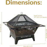 Sunnydaze Northern Galaxy 32-Inch Outdoor Fire Pit with Grill Grate, Spark Screen, and Poker - Heavy-Duty Wood-Burning Fire Pit for Outside - Image 6