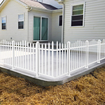Vinyl Garden Fence- 6Sets, 84" W X 36" H White Picket Panels PVC Fence for Outdoor Pool Dog Temporary Fence, Suitable
