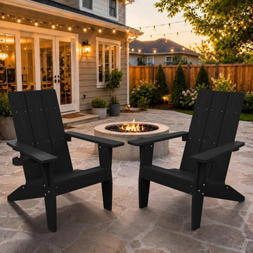 Adirondack Chairs Set of 2, 450lb Capacity & 33in Tall Backrest | Oversized Modern Adirondack Chairs, Comfortable
