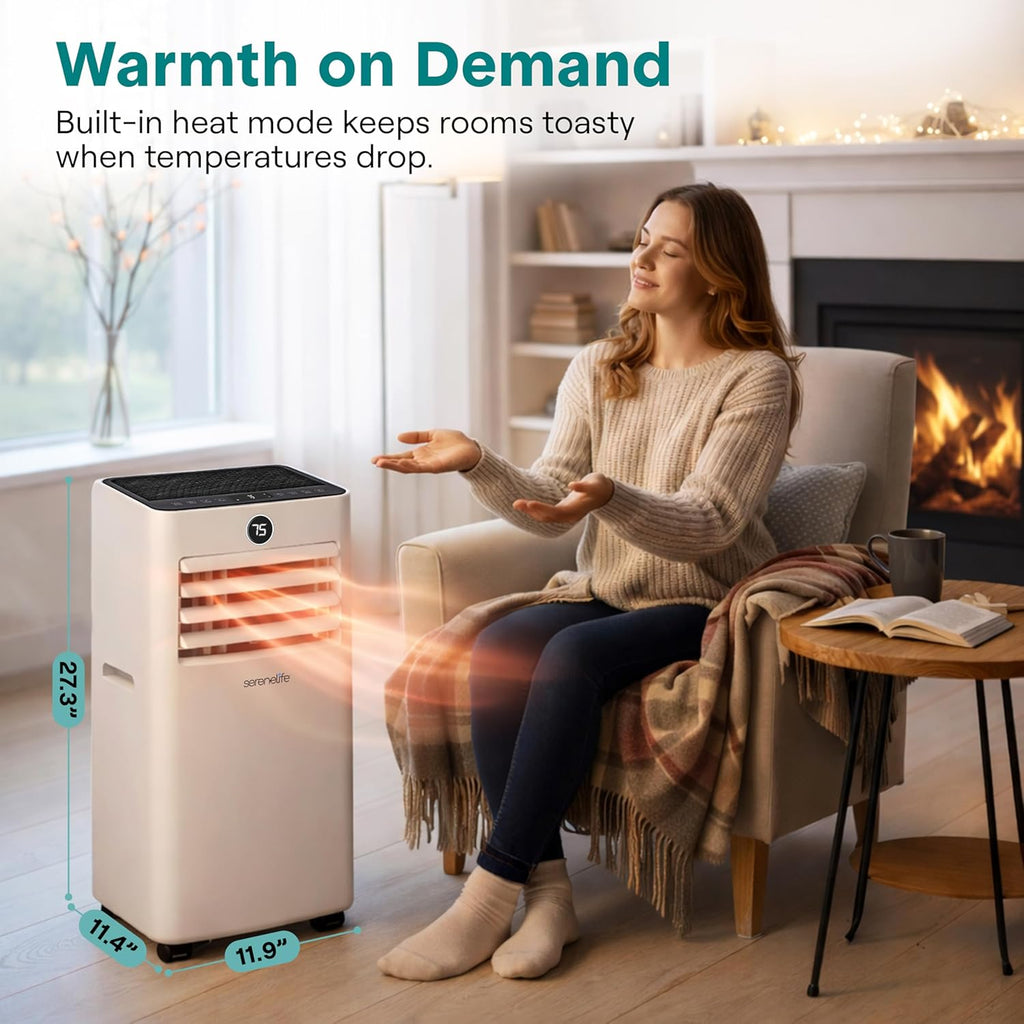 10,000 BTU Portable Air Conditioner and Heater, Small AC with Dehumidifier and Fan