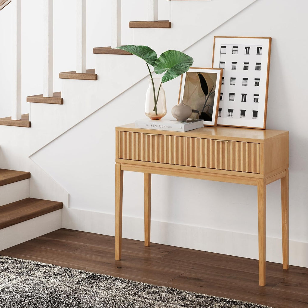 Virgo Wood Accent Storage Console Sofa Table, , 1, Warm Pine