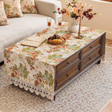 Luxury Chenille Coffee Table Cloth Non-Slip Silicone Backing Heavyweight French Damask Jacquard with