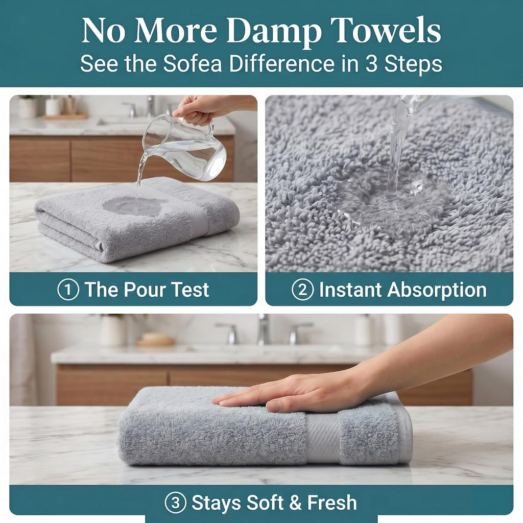 Bath Sheet Towels 2 Pack Oversized, (35 x 70 Inches) 100% Cotton Jumbo Bathroom Towels, Extra Large Soft Absorbent