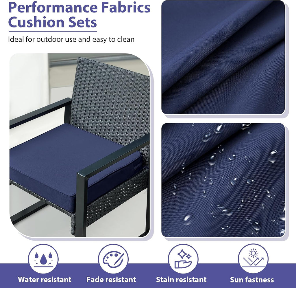 Outdoor Chair Cushions Set of 4 -Waterproof Outdoor Seat Cushions for Patio Furniture, Patio Chair Cushion with