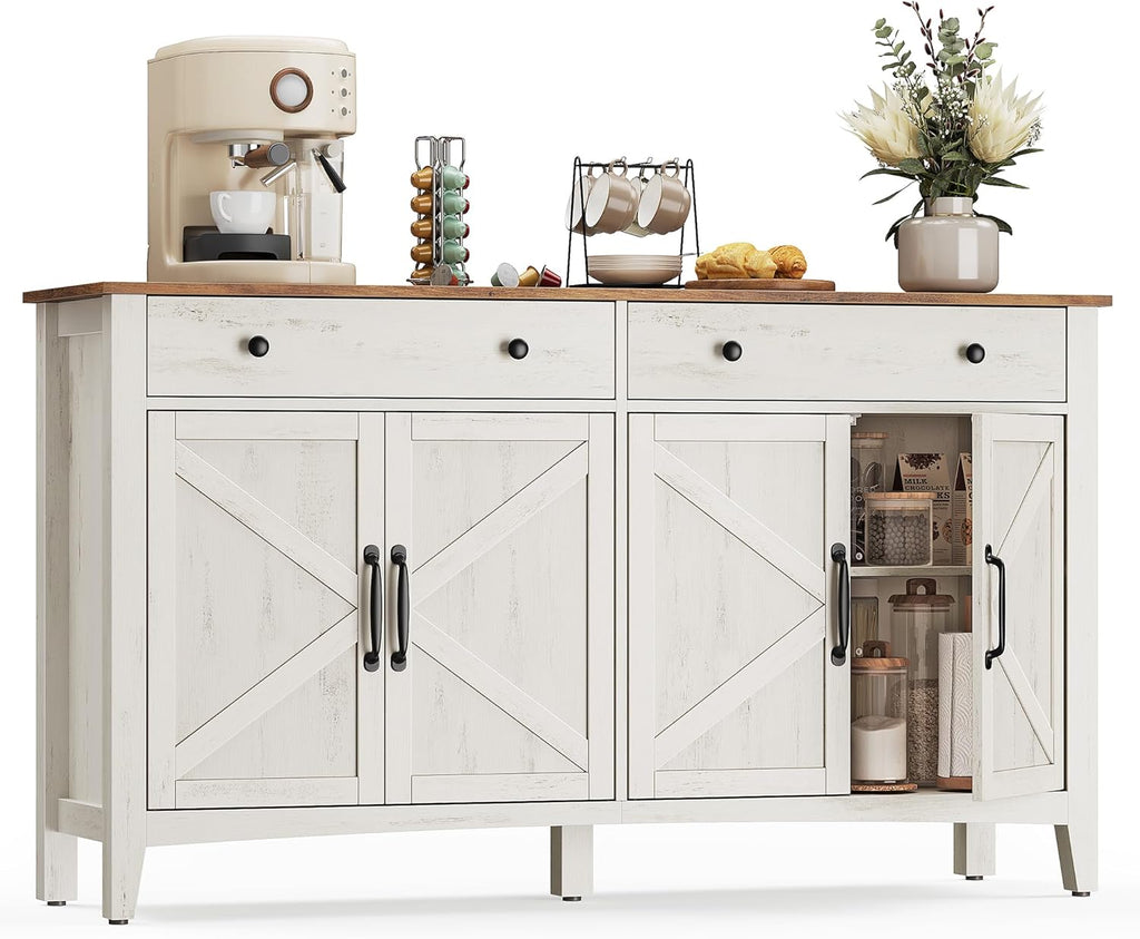 LIRY Collection - Buffet Cabinet, Coffee Bar Cabinet with 2 Drawers, Adjustable Shelves