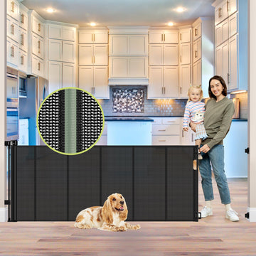 Reinforced 80 Inch Retractable Baby Gate Extra Wide Baby Gate for Wide Openings, Indoor/Outdoor Retractable Dog Gate