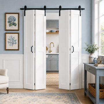 60" x 84" H-Shape Bifold Barn Door with Hardware Kits