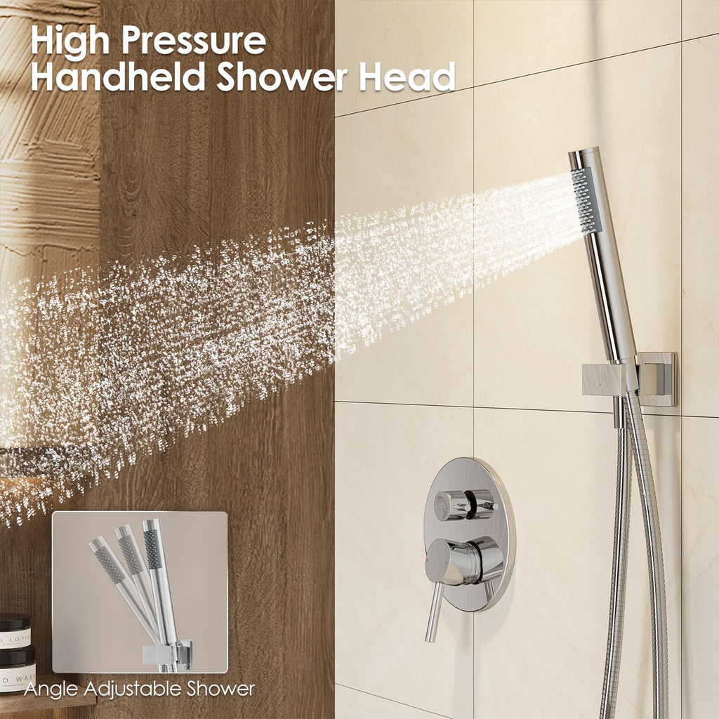 Shower System, 10" Wall Mounted Shower Faucet Set, Chrome