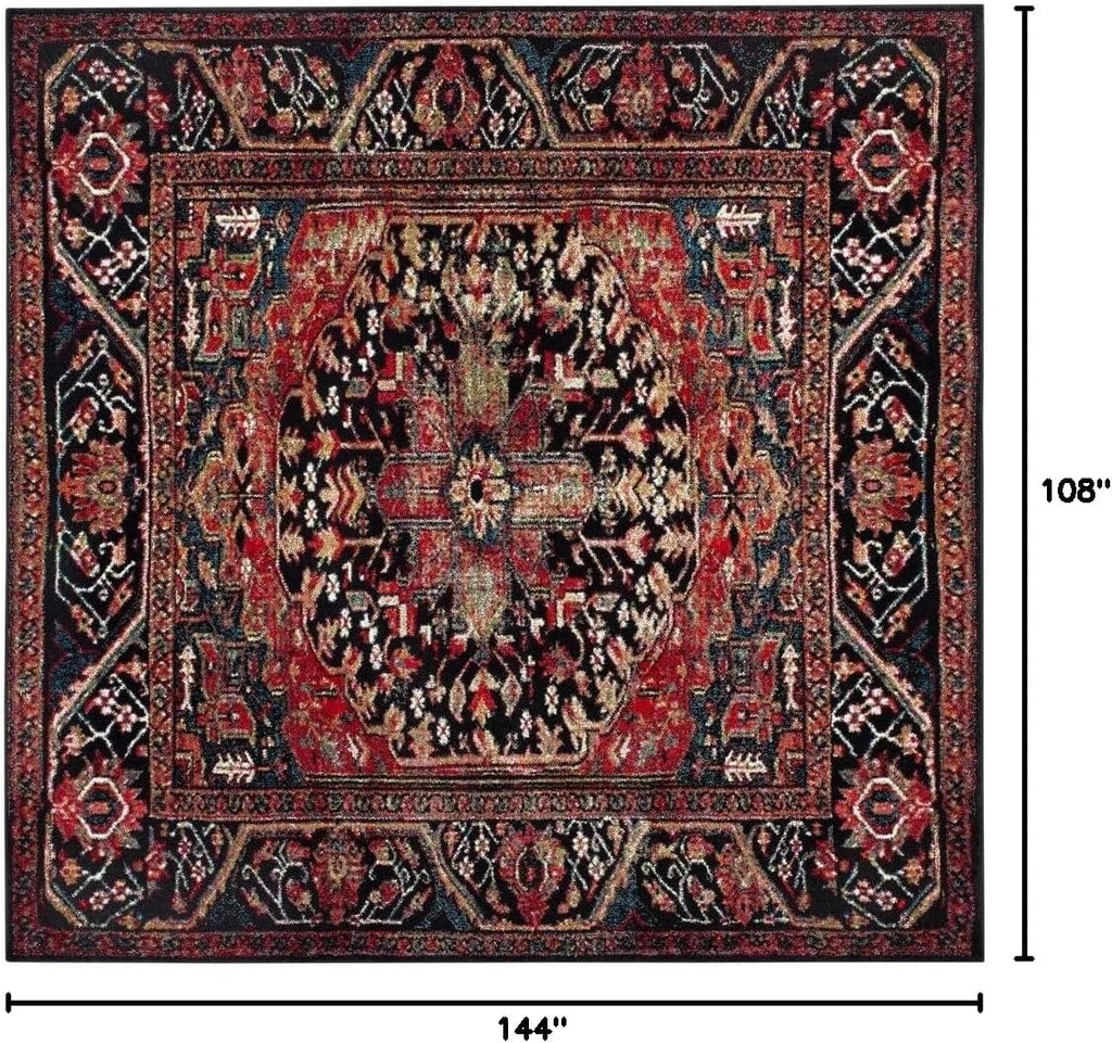 Vintage Hamadan Collection Area Rug - 9' x 12', Red & Multi, Oriental Traditional Persian Design, Non-Shedding & Easy