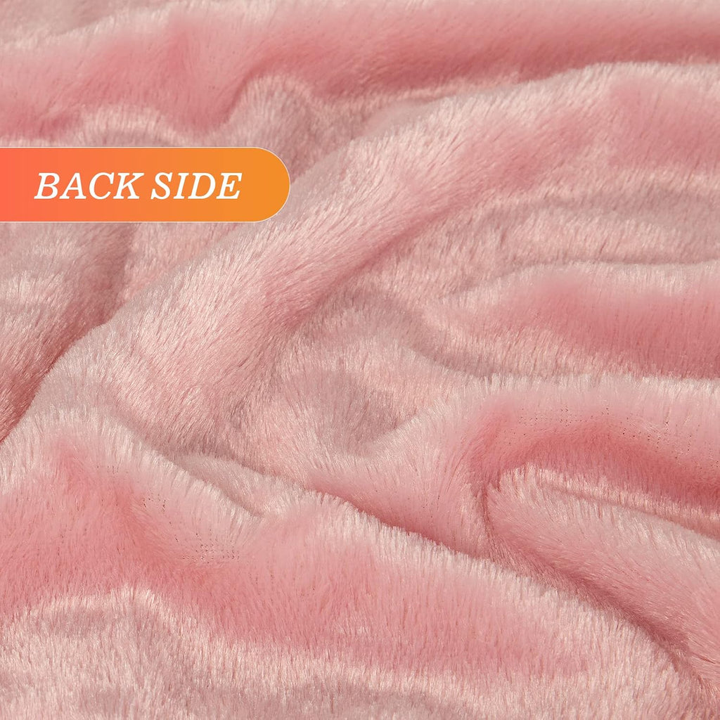 Faux Fur Throw Blanket,Super Soft Fuzzy Blanket,Fluffy Blankets and Throws for Women,50x60 Inches,Pink
