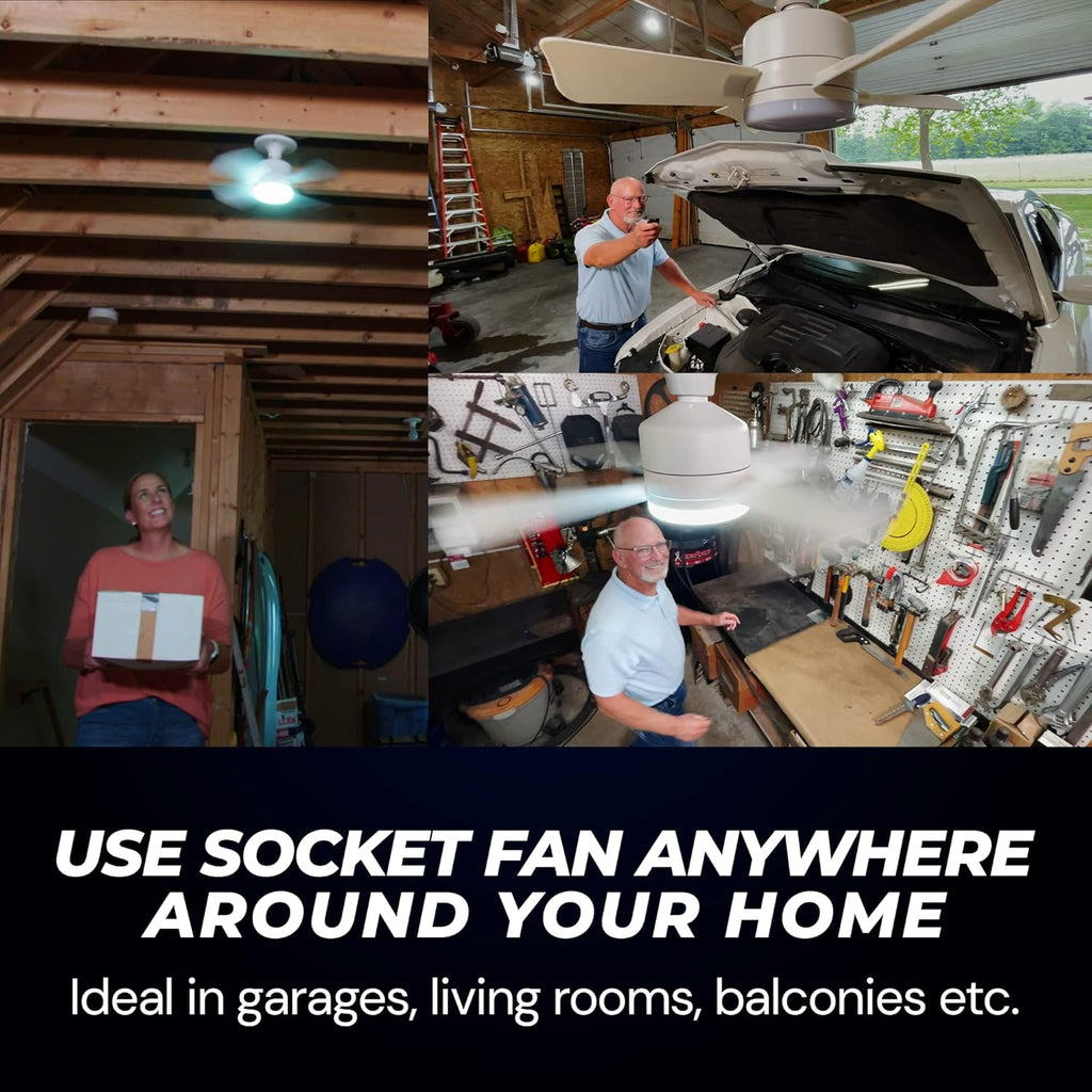 Socket Breeze Light 5-Speed Deluxe LED Ceiling Fans with Lights and Remote Control For Bedroom, Kitchen, Living Room,1000 Lumens / 5000 Kelvins