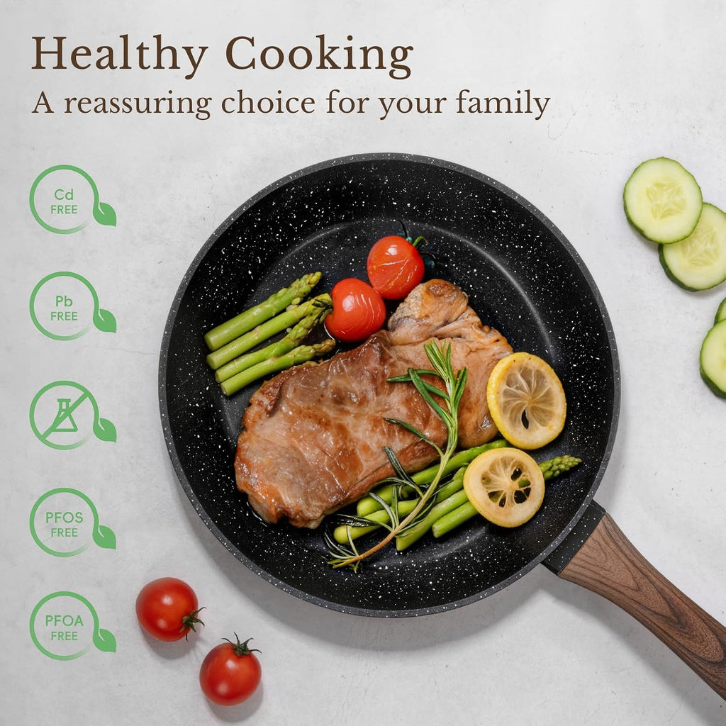 25 Pcs Pots and Pans Set, Nonstick Ceramic Cookware Sets, Healthy Non-Toxic, Large Capacity, Induction Compatible