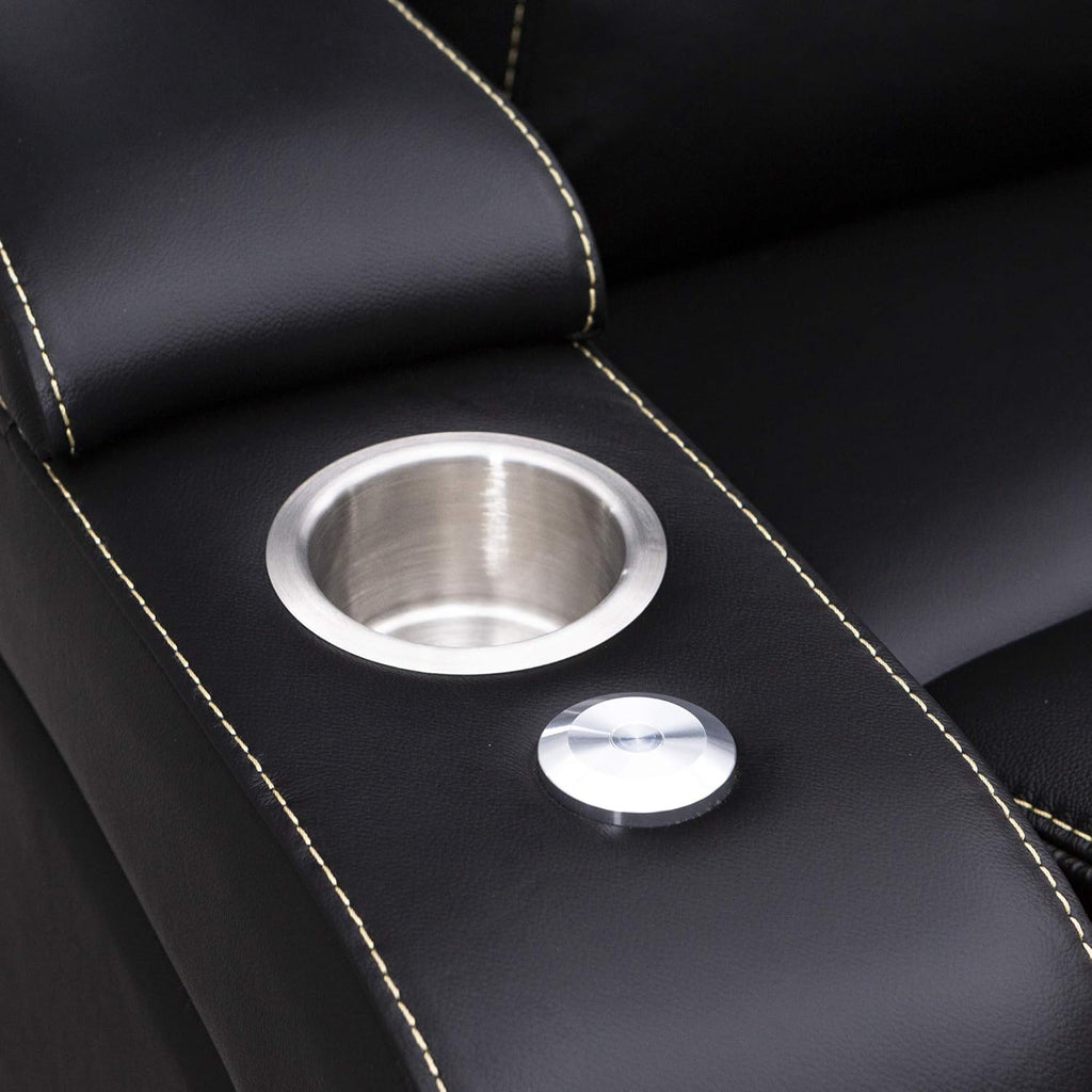 Colosseum Big & Tall Home Theater Seating - Living Room - Italian Leather - Power Recline, Headrests, and Lumbar