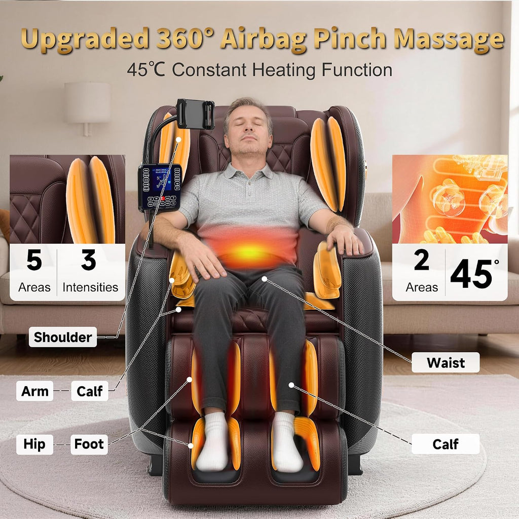 2026 Massage Chair Full Body, Zero Gravity Massage Chair Recliner - Upgraded 10-Point Roller, Heating, Airbags, Foot