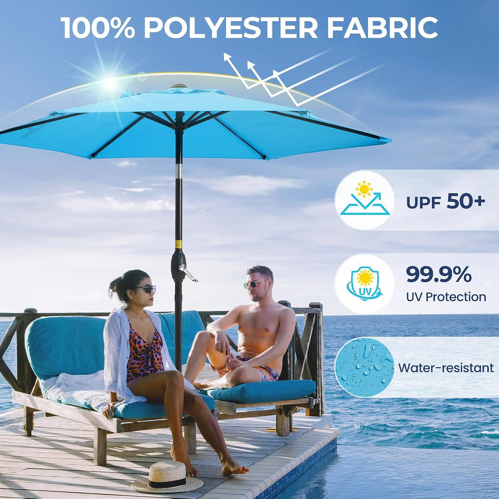 Outdoor Patio Umbrella, 7.5' Patio Umbrella, Market Umbrella, Large Outdoor Umbrella