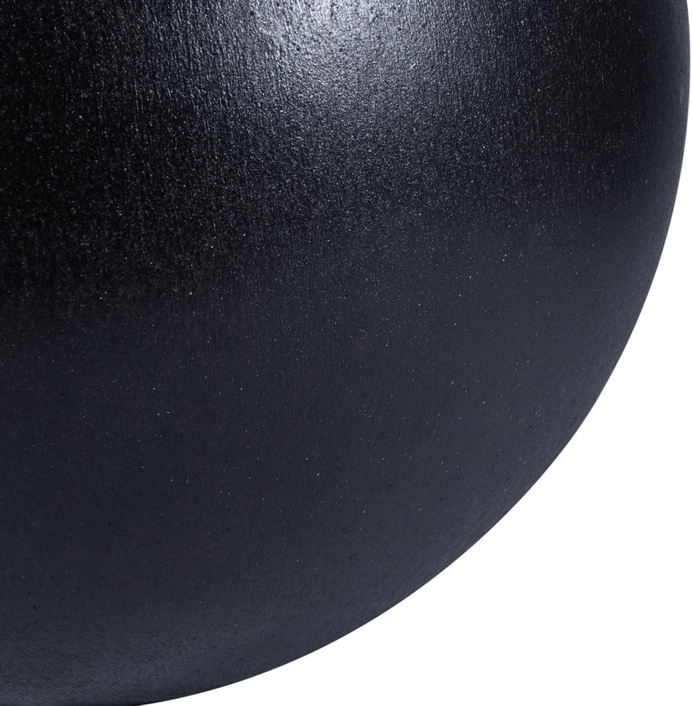 Outdoor - Kenslia Large Sphere Planter Pot - Black Ficonstone Concrete - Decorative Outdoor Flower Pot , Porch &