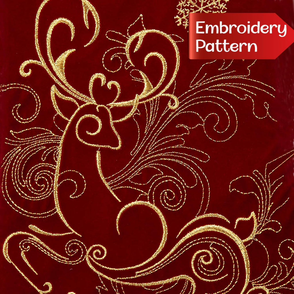Velvet Christmas Stockings 6 Pack Large 20 Inches with Hanging Loop Embroidery Classic Luxury Family Ornament - Set of 6