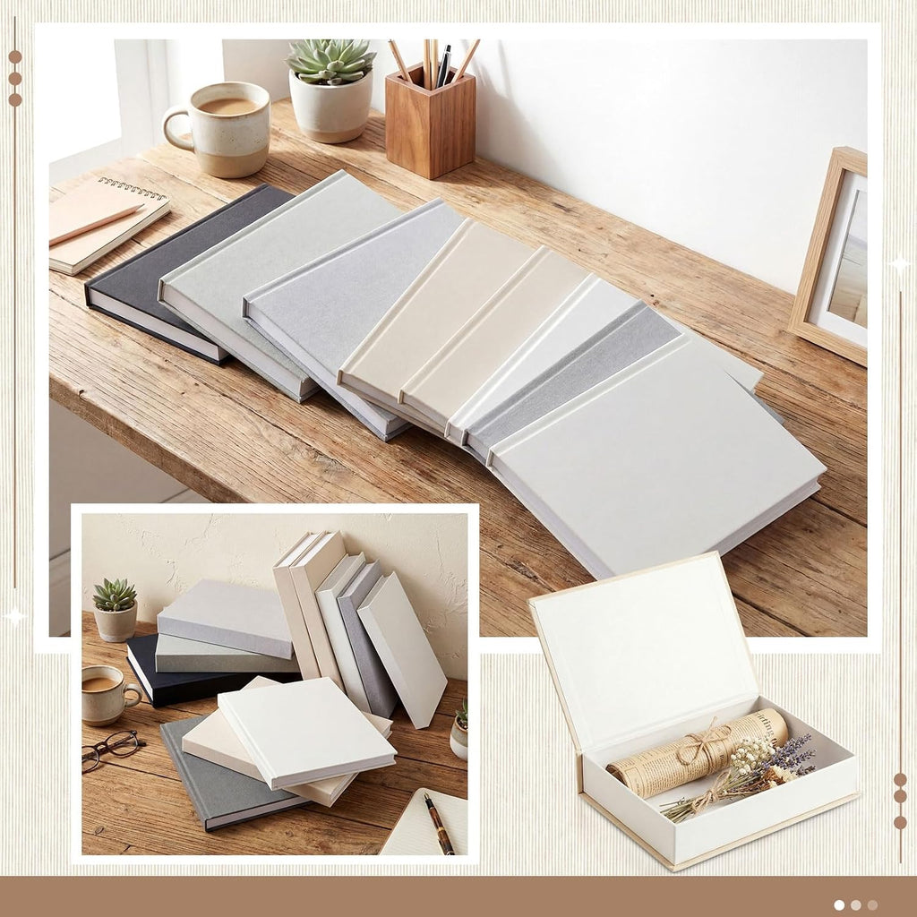 9 Pcs Faux Decorative Book Box Set Decor, Linen Fake Book with Hidden Storage, Magnetic Aesthetic Coffee Tables