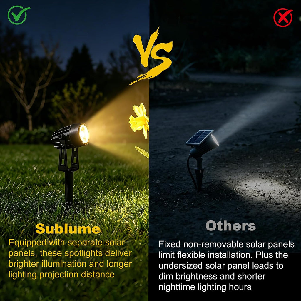 Solar Spot Lights Outdoor Waterproof, 4-in-1 Solar Landscape Lighting Dusk to Dawn Solar Uplights, 3000K Bright LED