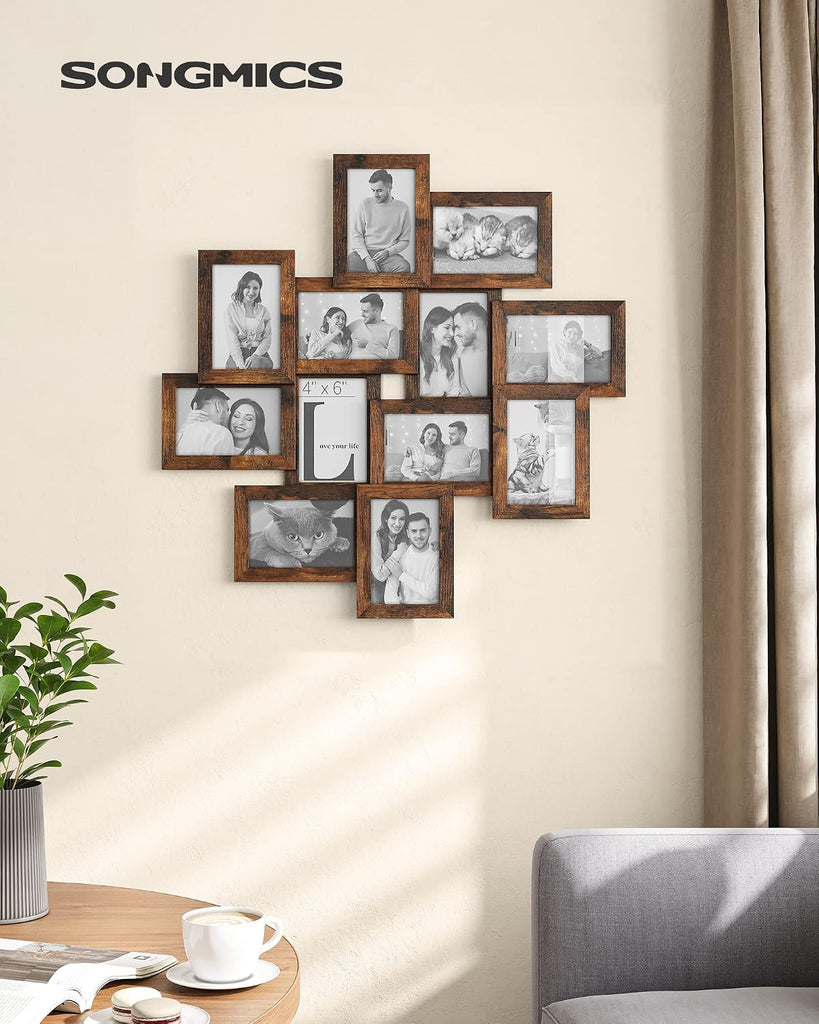 12-Pack 4 x 6 Collage Picture Frames with Glass Front | Multi Picture Frame Set for Wall Decor, Assembly Required