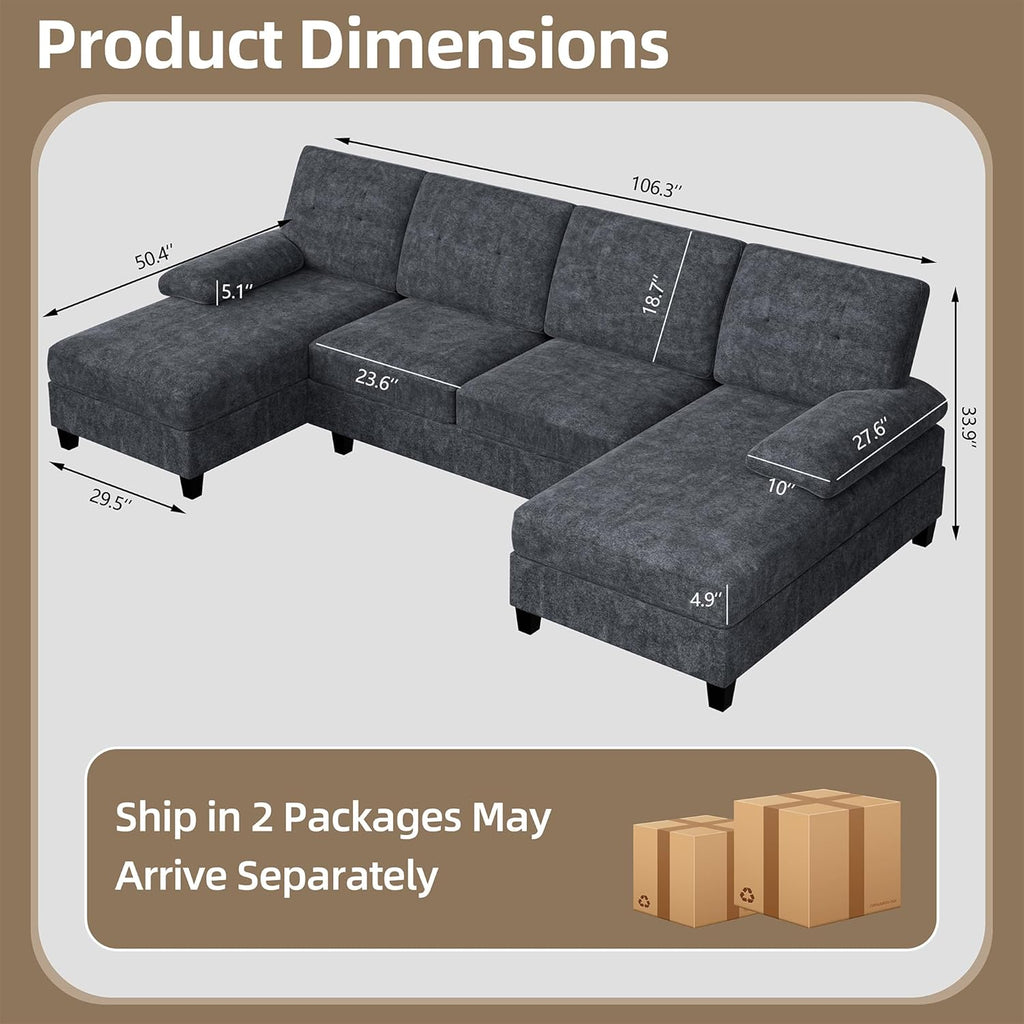U-Shaped Sectional Couches for Living Room