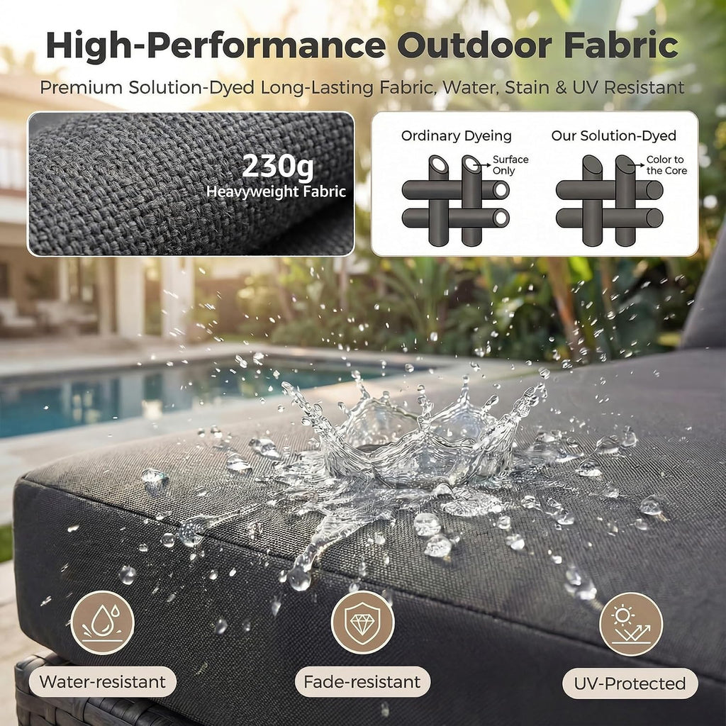 8 Seater Modern Luxury Outdoor Furniture Set, Extra Large PE Wicker Patio Modular Sectional Sofa with Ottoman, 29.3''