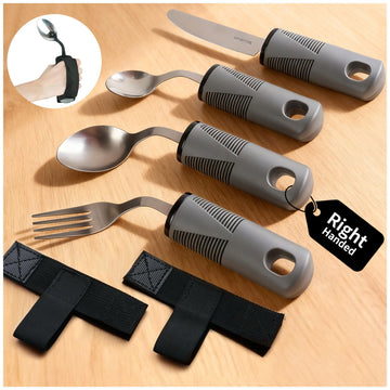 42° Adaptive Utensils for Elderly, 3 oz Weighted Utensils, 4PCS