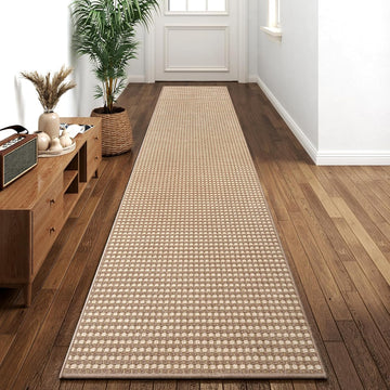 Hallway Runner Rug Extra Long Kitchen Runner Washable Brown 2x10 ft