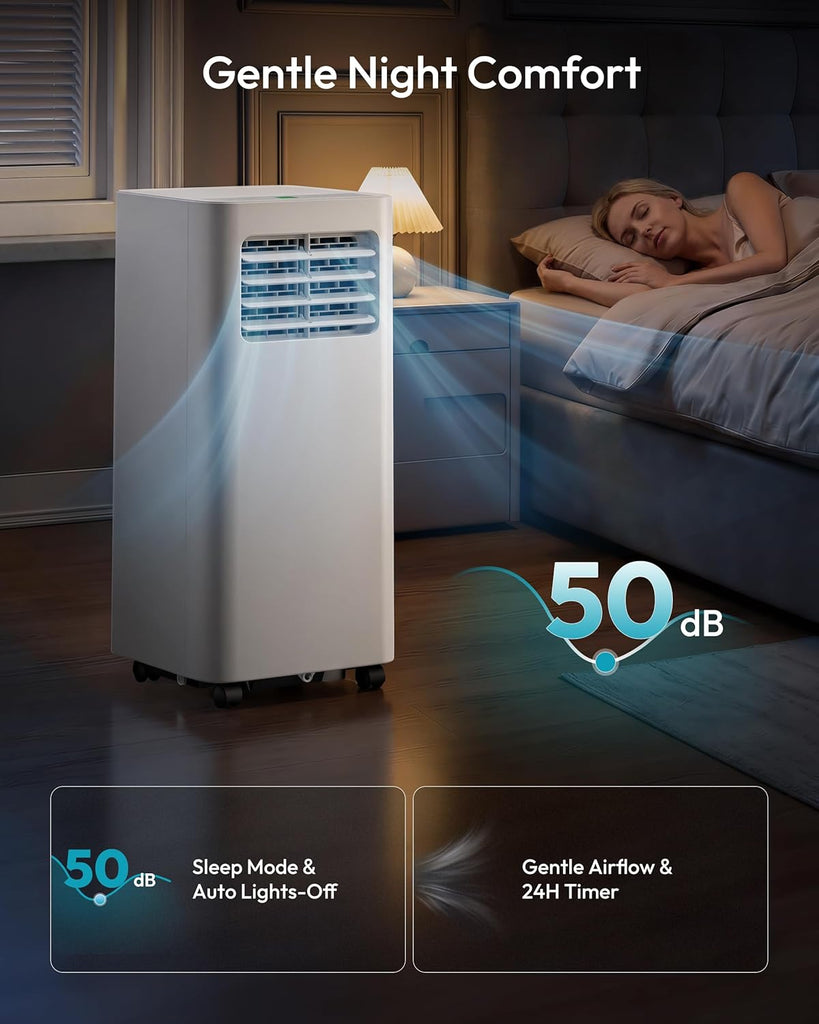 10,000 BTU Portable Air Conditioners, 4 in 1 Portable AC with Cool, Dry, Fan, Sleep Modes
