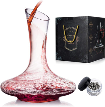 Wine Decanter,Red Wine Carafe,Wine Aerator,100% Hand Blown Lead-free Crystal Glass with Cleaning Beads,Wine Decanters