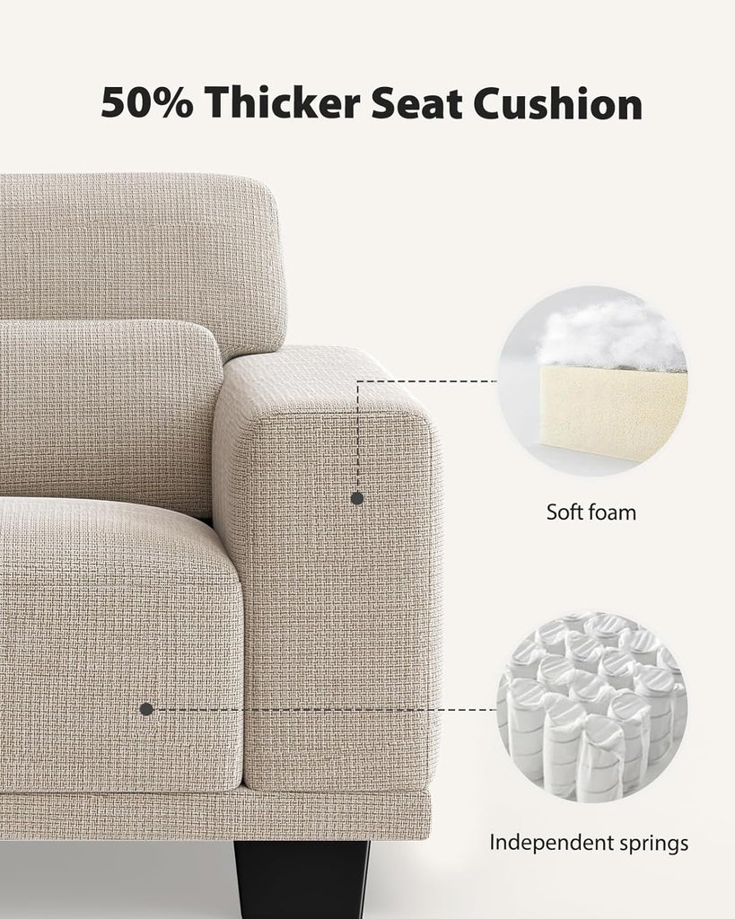 3 Seater Sofa Couch with Deep Seats and Wide Armrests, 89" Couches for Living Room