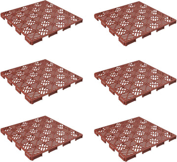 Deck Tiles - 6-Pack Pavers - Polypropylene Interlocking Patio Tiles - Outdoor Flooring for Patio, Porch, Garage, or