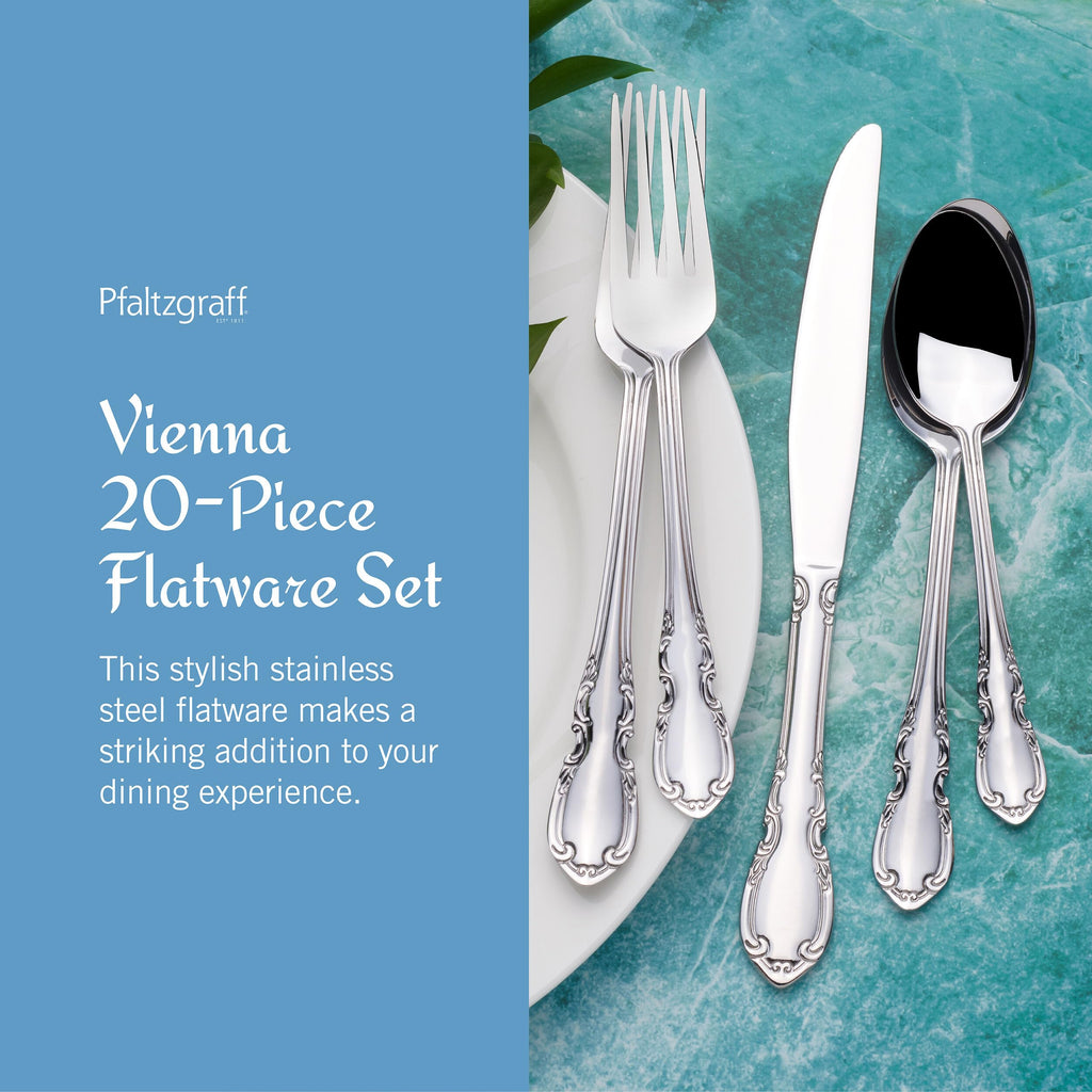 Vienna 20-Piece 18/0 Stainless Steel Flatware Set