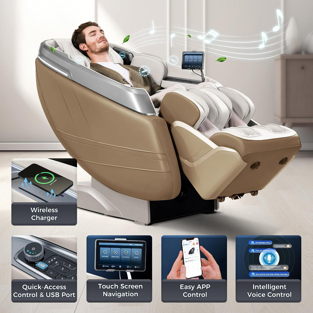 P03 4D Massage Chair Full Body, Zero Gravity Massage Chair Recliner with 55" SL Track, 30 Auto Programs, Airbag Mode