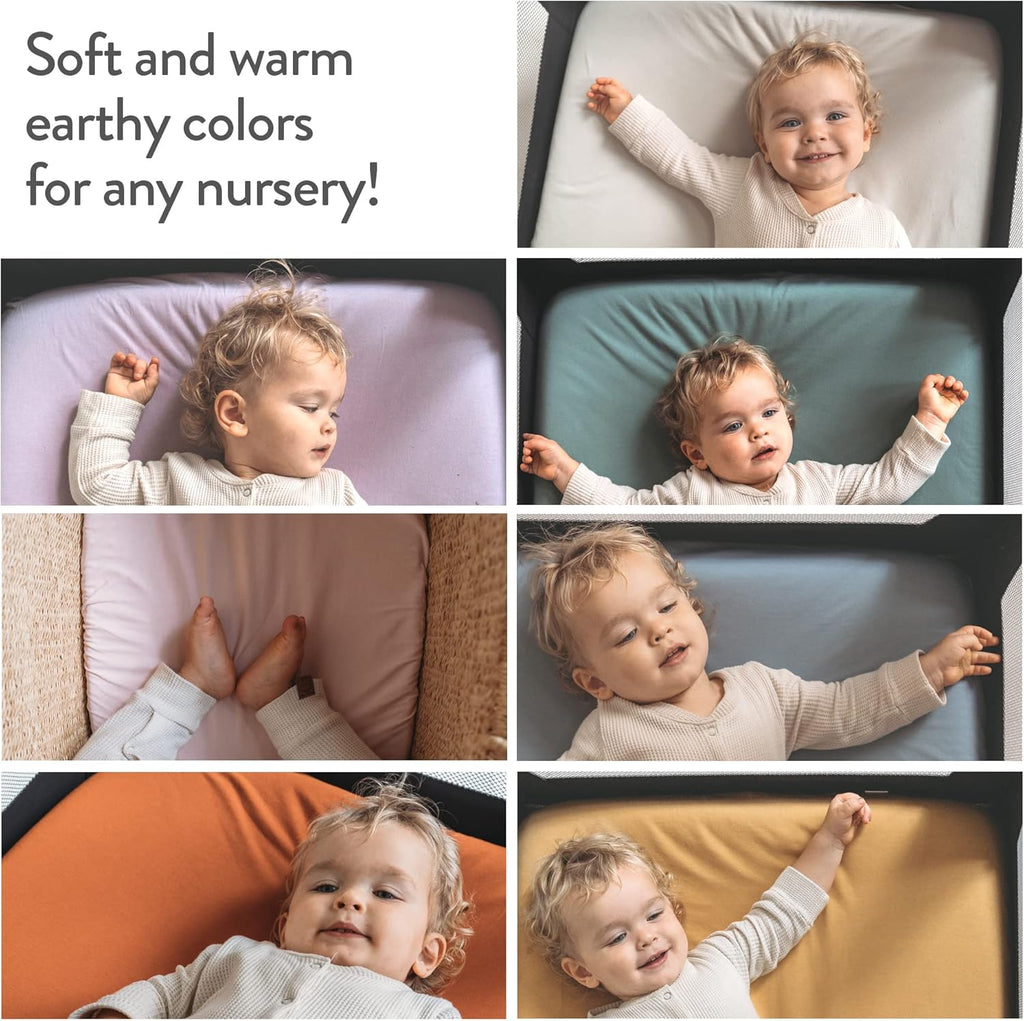 Bassinet Fitted Sheets for Nestig Mini Crib, Graco Travel Lite Crib & Bassinets, Guava Bassinet 20x30 Inch - 100%