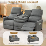 74'' RV 3 Seater Recliner Sofa, Linen Fabric Three Camper Couch 3 Seater Recliner
