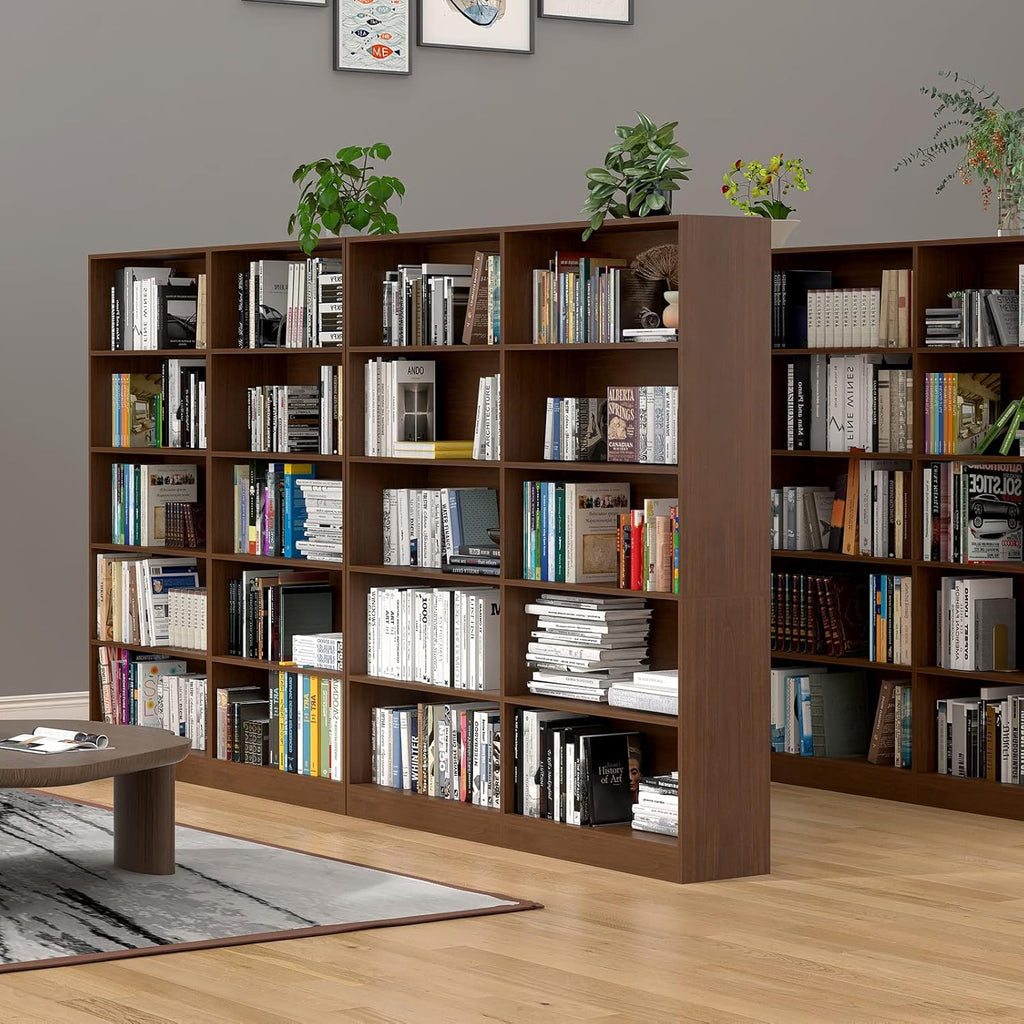 5 Shelf Wood Bookcase Freestanding Bookshelf Library Small Narrow Space(11.8" D x 31.5" W x 67.9" H,Brown,5-Layers)