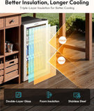 Mini Fridge 130 Can Beverage Refrigerator Cooler Glass Door for Soda Wine Beer, 