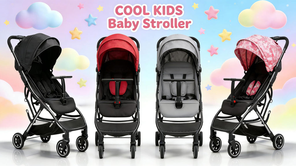 Compact Travel Stroller, Premium Grey Foldable Baby Stroller