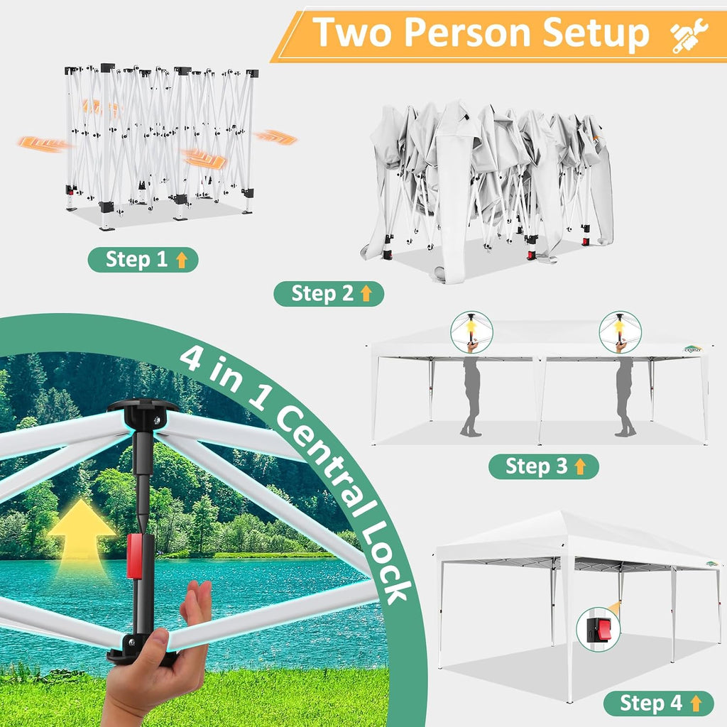 10x20 FT Pop up Canopy Tent with Sidewalls, Party Tents for Parties, Carpas para Fiestas
