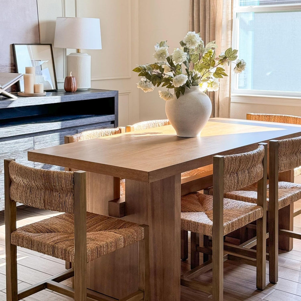 Briggs Modern Dining Table for 6, Small Rectangle Dining Table, Solid Wood in Light Brown Finish