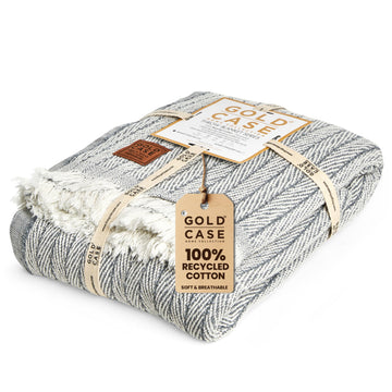 Case Turkish Cotton Throw Blanket for Couch, Bed & Outdoor, 60x80