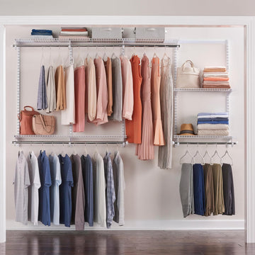 Configurations Custom Closet Kit 4-8 Ft. Adjustable Metal Wire Shelving White Finish Expandable Organization System