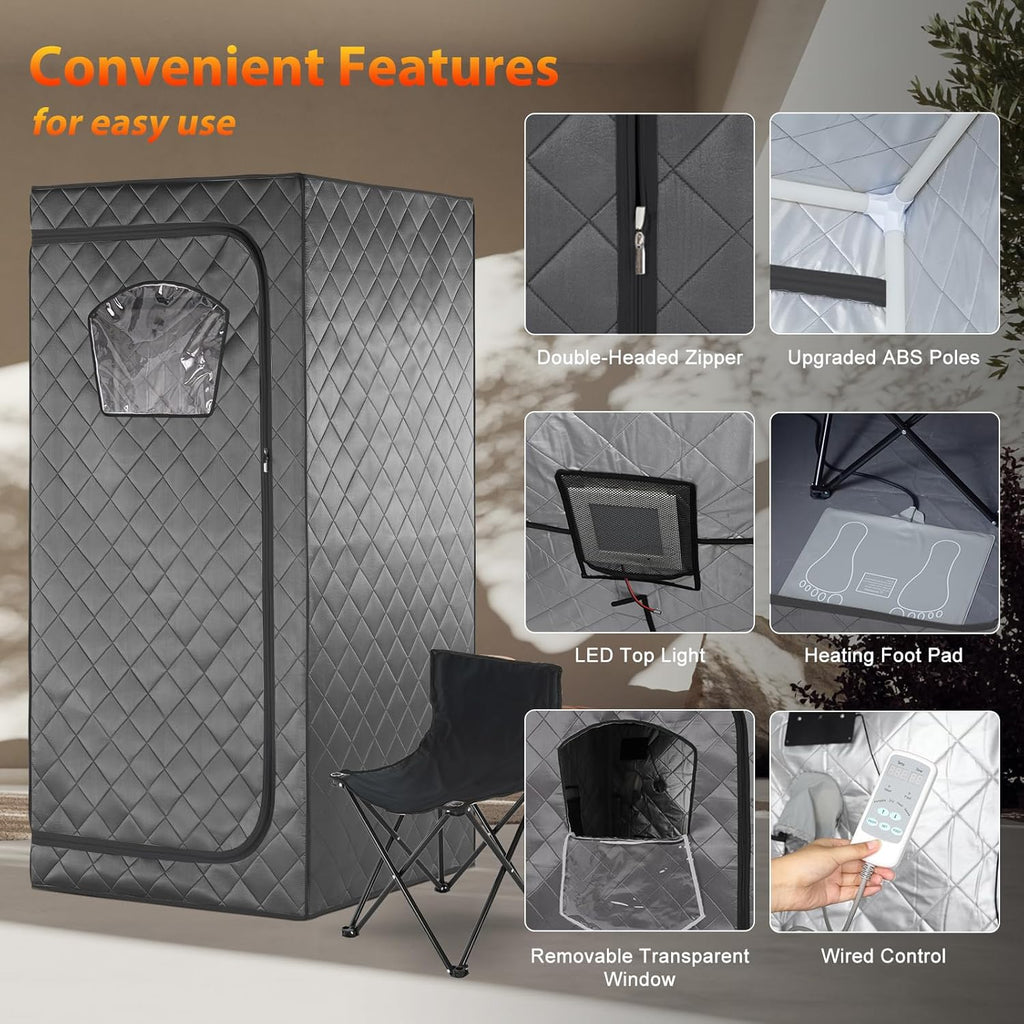 Portable Infrared Sauna for Home Spa | Full Size 1 Person Sauna | Full Body Personal Far Infrared Sauna Tent